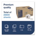 Perforated Roll & Hand Towels | Tork 106390 2-Ply Septic Safe Premium Bath Tissue Roll with OptiCore - White (36/Carton) image number 5