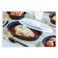 Food Containers & Lids | Pactiv Corp. OC06B Newspring VERSAtainer 5.7 in. x 4 in. x 1.1 in. 6 oz. Plastic Microwavable Containers - Oval Black/Clear (150/Carton) image number 1