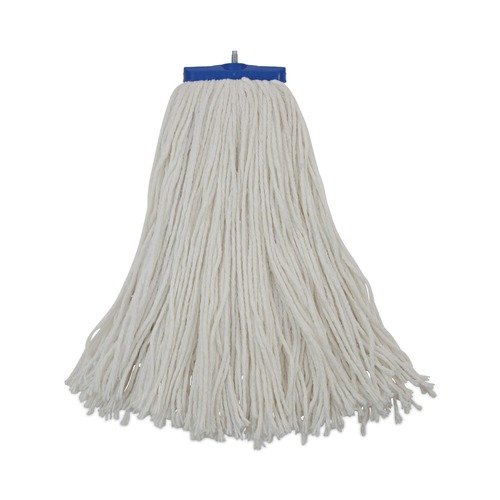 Mop Heads | Boardwalk BWK716REA 16 oz. Rayon Cut-End Lie-Flat Wet Mop Head - White image number 0