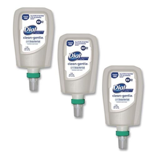 Soap Refills | Dial Professional 32106CT 1 Liter CleanPlusGentle Antibacterial Foaming Hand Wash Refill for FIT Touch Free Dispenser - Fragrance Free (3/Carton) image number 0
