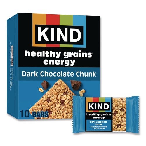 Meals & Snack Bars | KIND 67074 1.4 oz Healthy Grains Energy Bars - Dark Chocolate Chunk (10/Box) image number 0