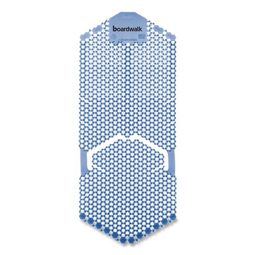 Toilet & Urinal Deodorizers | Boardwalk TSU-P-006I006I-06-AAS80 5.22 oz. Vertical Urinal Screen - Cotton Blossom Scent Blue (6/Carton) image number 0