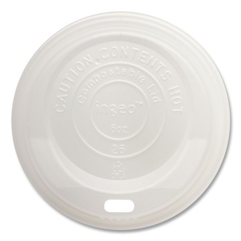 CUP LIDS | World Centric CULCS8 PLA Lids for Hot Cups - White (1,000/Carton)