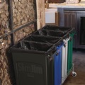 Indoor Waste Receptacles | Rubbermaid Commercial FG354007GRN 23 Gallon Slim Jim Recycling Container with Venting Channels - Green image number 7
