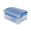 Office Boxes & Bins | Advantus 37371 6 Sections 10.38 in. x 14.25 in. x 6.5 in. Super Stacker Divided Storage Box - Clear/Blue image number 0