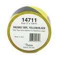 Safety Tapes | Tatco 14711 2 in. x 108 ft. Hazard Marking Aisle Tape- Black/Yellow (1-Roll) image number 1