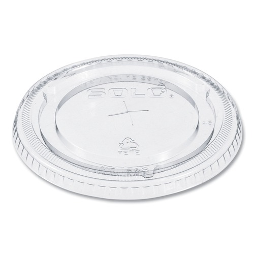 Cup Lids | Dart 626TS PETE Flat Straw-Slot Lids for 16 - 24 oz. Cold Cups (1000/Carton) image number 0