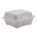 Food Containers & Lids | Eco-Products EP-HC6NFA Vanguard 6 in. x 6 in. x 3 in. Renewable and Compostable Sugarcane Clamshells - White (500/Carton) image number 0
