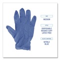 Food Service Disposable & Single Use Gloves | Boardwalk 380MBXA 380 Series 4 mil Thick 9.5 in. Long Powder-Free Disposable General-Purpose Nitrile Gloves - Medium, Blue (100/Box) image number 6