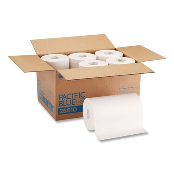 Georgia Pacific Professional 26610 9 in. x 400 ft. 1-Ply Hardwound Nonperforated Paper Towel Roll - White (6 Rolls/Carton)