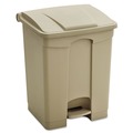 Indoor Waste Receptacles | Safco 9922TN 17 Gallon Large Capacity Plastic Step-On Receptacle - Tan image number 0
