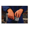 Food Service Disposable & Single Use Gloves | Ammex GWUOFN44050 9.06 in. 6 mil Ultra Industrial Flock-Lined Nitrile Disposable Gloves - Orange/Medium (500/Carton) image number 6