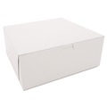 Bakery Boxes & Containers | SCT SCH 0973 10 in. x 10 in. x 4 in. Non-Window Paper Bakery Boxes - White (100/Carton) image number 0