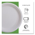 Plates | Eco-Products EP-P016NFA Vanguard 6 in. diameter Renewable and Compostable Sugarcane Plates - White (1000/Carton) image number 8