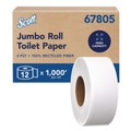 Toilet Tissues | Scott 67805 2-Ply 3.55 in. x 1000 ft. Septic Safe Essential 100% Recycled Fiber JRT Bathroom Tissue for Business - White (12/Carton) image number 0