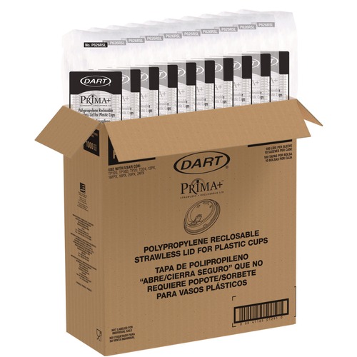 Cup Lids | Dart P626RSL Prima Strawless Plastic Lids Fits 12 oz. to 26 oz. Cold Cups - Clear (1000/Carton) image number 0