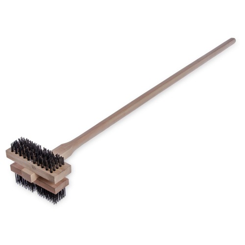 Brushes | Carlisle 4029400 Sparta Broiler Master Grill Brush and Scraper with 48 in. Natural Wood Handle image number 0