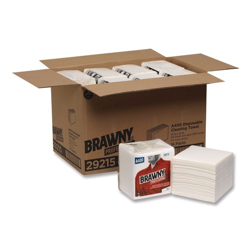 Cleaning Cloths & Wipes | Georgia-Pacific 29215 13 in. x 13 in. All Purpose Wipers - White (50/Pack, 16/Carton) image number 0