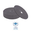 Floor Pads-Stripping | Boardwalk BWK4019HIP 19 in. Diameter High Performance Stripping Floor Pads - Black (5/Carton) image number 2