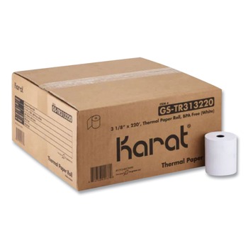ROLL PAPER | Karat GS-TR313220 3.13 in. x 220 ft. Thermal Paper Rolls - White (50/Carton)