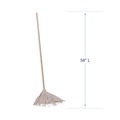 Mops | Boardwalk BWK120C Handle/Deck Mops with No. 20 Head and 54 in. Handle - White Cotton Head/Natural Wood Handle (6/Carton) image number 3