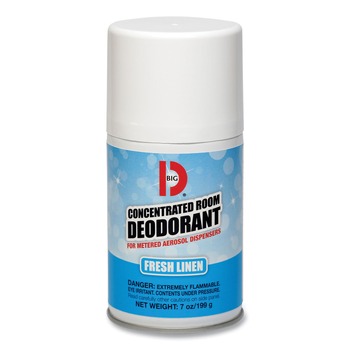 Big D Industries 047200 7 oz. Aerosol Spray Metered Concentrated Room Deodorant - Fresh Linen Scent (12/Box)