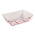Food Trays & Liners | SCT 417 2 lbs. Capacity Paper Food Baskets - Red/White (1000/Carton) image number 1