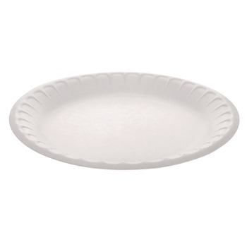 Pactiv Corp. YTH10009STEC 9 in. Diameter Placesetter Satin Non-Laminated Foam Dinnerware Plate - White (500/Carton)