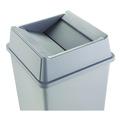 Waste Receptacle Lids | Rubbermaid Commercial FG266400GRAY 20.13 in. Plastic Untouchable Square Swing Top Lid - Gray image number 3