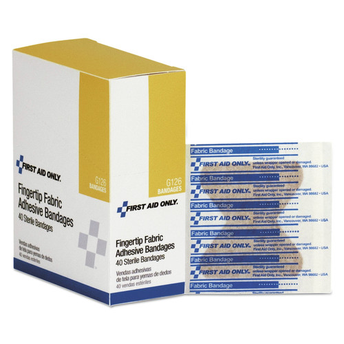 Bandages | First Aid Only G126 1.88 in. x 2 in. Fingertip Bandages (40/Box) image number 0