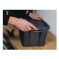 Office Boxes & Bins | Rubbermaid RMRT030003 10.63 in. x 15.69 in. x 7 in. 3 gal. Roughneck Storage Box - Dark Indigo Metallic image number 4