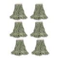 Mop Heads | Rubbermaid Commercial FGD25306GR00 Super Stitch Blend Cotton/Synthetic Mop Head - Large, Green (6/Carton) image number 0