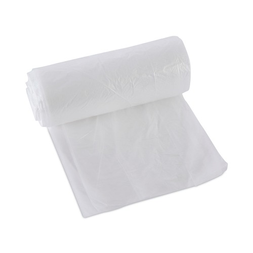 High-Density Trash Bags | Boardwalk Z4824RNKR01 10 Gallon 6 mic 24 in. x 23 in. Perforated Roll High-Density Can Liners - Natural (50 Bags/Roll, 20 Rolls/Carton) image number 0
