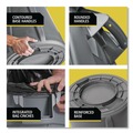 Indoor Waste Receptacles | Rubbermaid Commercial FG264360YEL 44 Gallon Plastic Vented Round Brute Container - Yellow image number 9