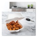 Food Containers & Lids | Dart 50HT1 5.38 in. x 5.5 in. x 2.88 in. Foam Hinged Lid Containers - White (500/Carton) image number 6