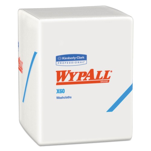 Perforated Roll & Hand Towels | WypAll 41083 12.5 in. x 10 in. 1/4 Fold X60 Cloths - White (70/Pack, 8 Packs/Carton) image number 0