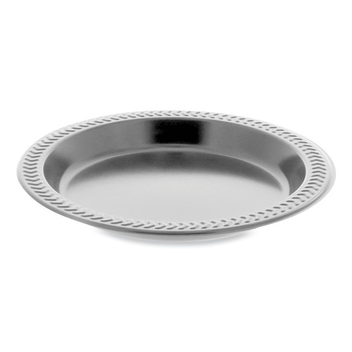 Plates | Pactiv Corp. YMI6E 6 in. Diameter Plate Meadoware Impact Plastic Dinnerware - Black image number 0