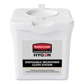 Towel Dispensers | Rubbermaid Commercial HYGEN 2135007 7.92 in. x 7.75 in. x 7.44 in. Disposable Microfiber Charging Bucket - White (4/Carton) image number 0