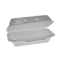 Food Containers & Lids | Pactiv Corp. YHLW01840000 8.75 in. x 4.5 in. x 3.13 in. SmartLock Foam Hinged Lid Container - Medium, White (440/Carton) image number 0