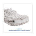 Mop Heads | Boardwalk BWK4032C No. 32 Loop Web/Tailband Value Standard Cotton Mop Head - White (12/Carton) image number 7