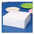 Bakery Boxes & Containers | SCT SCH 0973 10 in. x 10 in. x 4 in. Non-Window Paper Bakery Boxes - White (100/Carton) image number 4