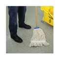 Mop Heads | Boardwalk BWK824C 24 oz. Lie-Flat Cotton Fiber Mop Head - White (12/Carton) image number 8