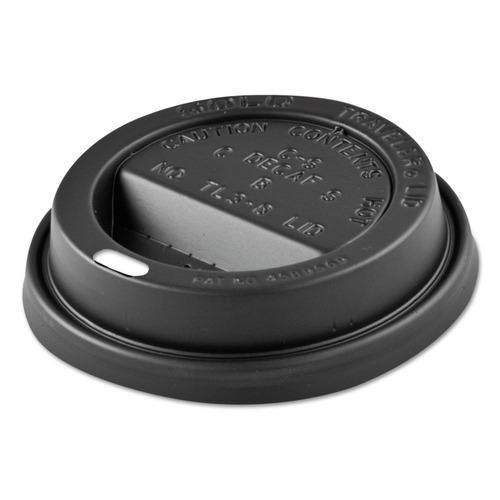 Cup Lids | Dart TL1224TGB Solo Traveler Sip Through Lids for ThermoGuard 12 oz to 24 oz Hot Cups - Black (1200/Carton) image number 0