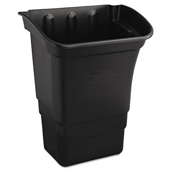 UTILITY AND CUBE TRUCKS | Rubbermaid Commercial FG335388BLA 8 Gallon Rectangular Optional Utility Cart Refuse/Utility Bin - Black