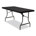 Table Covers & Skirts | Iceberg 16621 iGear 30 in. x 72 in. Polyester Fabric Table Top Cap Cover - Black image number 2