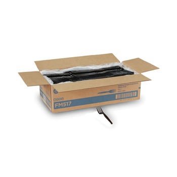 Dixie FM517 Heavy Mediumweight Plastic Forks - Black (1000/Carton)