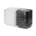 Food Storage Containers & Lids | Pactiv Corp. DC858330B000 33 oz. 8-1/2 in. x 8-1/5 in. x 3 in. 3-Compartment EarthChoice Vented Dual Color Microwavable Hinged Lid Container - Black/Clear (150/Carton) image number 1