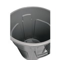 Indoor Waste Receptacles | Rubbermaid Commercial FG261000GRAY 10 gal. Vented Round Plastic Brute Container - Gray image number 4