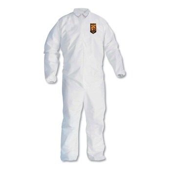 Ansell KCC 46104 A30 Elastic-Back and Cuff Coveralls - Extra Large, White (25/Carton)