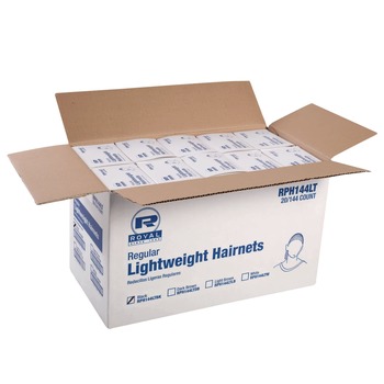 HAIRNETS AND HAIR RESTRAINTS | AmerCareRoyal RPH144LTBK 24 in. Nylon Lightweight Latex-Free Hairnets - Black (2880/Carton)